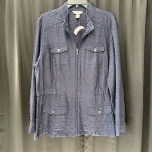 Christopher & Banks Textured Blue Jacket